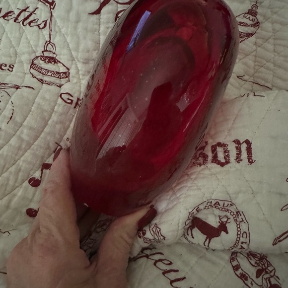 Heavy Blown Murano Style Glass Heart Vase - Picture 5 of 8